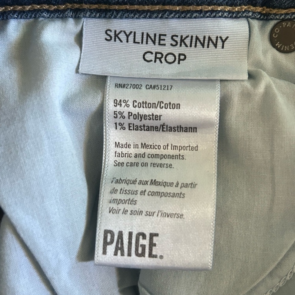 Paige Skyline Skinny Crop Jeans Size 28 - Picture 7 of 10